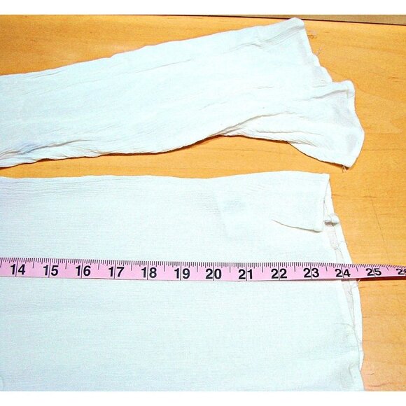 Entro Ivory Crepe and Lace Crochet Peasant Shirt Top Long Sleeves Size Large - Picture 11 of 11